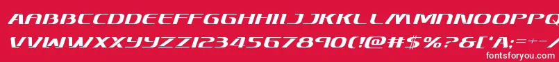 フォントSkymarshalital – 赤い背景に白い文字