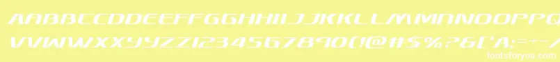 Skymarshalital Font – White Fonts on Yellow Background