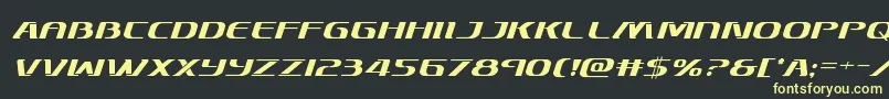 Skymarshalital Font – Yellow Fonts on Black Background