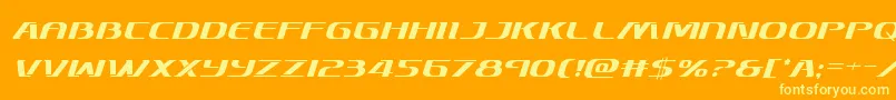 Шрифт Skymarshalital – жёлтые шрифты на оранжевом фоне