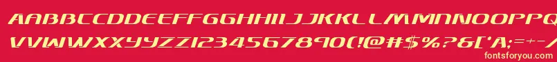 Skymarshalital-Schriftart – Gelbe Schriften auf rotem Hintergrund