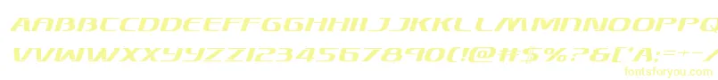 Skymarshalital-Schriftart – Gelbe Schriften auf weißem Hintergrund