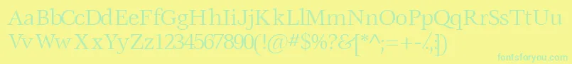 Voracessk-Schriftart – Grüne Schriften auf gelbem Hintergrund