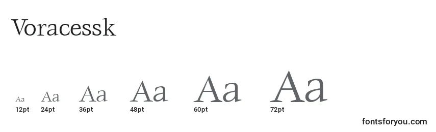 Размеры шрифта Voracessk