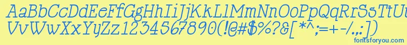 HappyPhantomItalic Font – Blue Fonts on Yellow Background