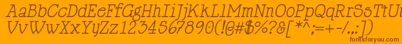 Шрифт HappyPhantomItalic – коричневые шрифты на оранжевом фоне
