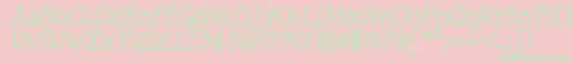 Fonte HappyPhantomItalic – fontes verdes em um fundo rosa