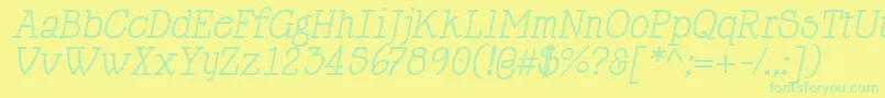 HappyPhantomItalic Font – Green Fonts on Yellow Background