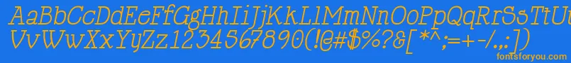 Fonte HappyPhantomItalic – fontes laranjas em um fundo azul