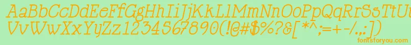 Fonte HappyPhantomItalic – fontes laranjas em um fundo verde