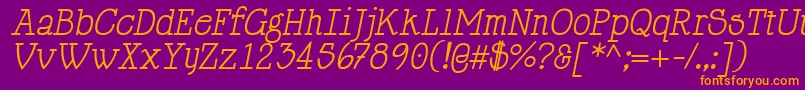 Fonte HappyPhantomItalic – fontes laranjas em um fundo violeta