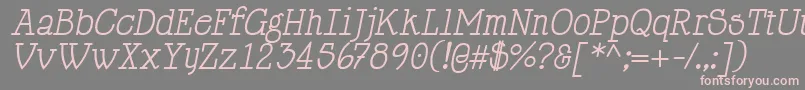 Fonte HappyPhantomItalic – fontes rosa em um fundo cinza