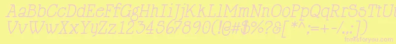 Fonte HappyPhantomItalic – fontes rosa em um fundo amarelo