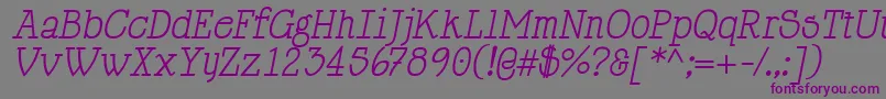 HappyPhantomItalic Font – Purple Fonts on Gray Background