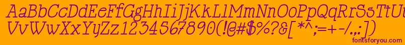 HappyPhantomItalic Font – Purple Fonts on Orange Background