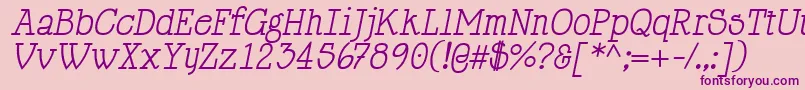 Fonte HappyPhantomItalic – fontes roxas em um fundo rosa