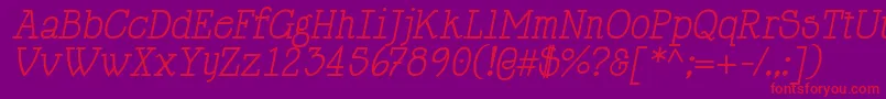 Fonte HappyPhantomItalic – fontes vermelhas em um fundo violeta