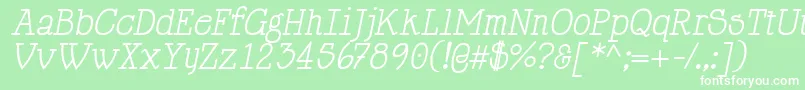 Fonte HappyPhantomItalic – fontes brancas em um fundo verde