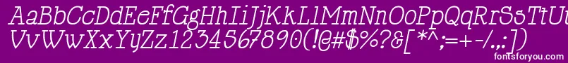 Fonte HappyPhantomItalic – fontes brancas em um fundo violeta