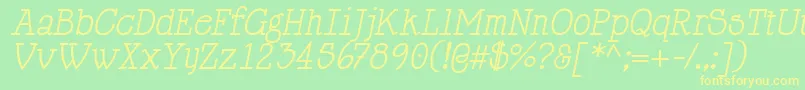 HappyPhantomItalic Font – Yellow Fonts on Green Background