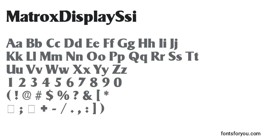 MatroxDisplaySsi-fontti – aakkoset, numerot, erikoismerkit