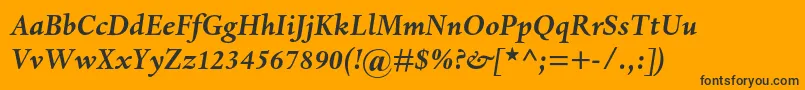 DantemtstdBolditalic Font – Black Fonts on Orange Background