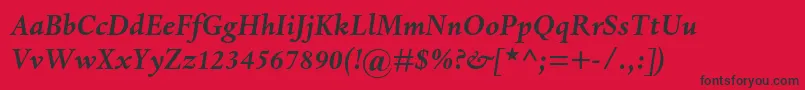 DantemtstdBolditalic Font – Black Fonts on Red Background