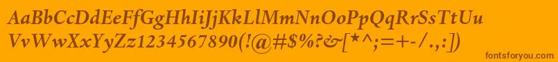 DantemtstdBolditalic Font – Brown Fonts on Orange Background