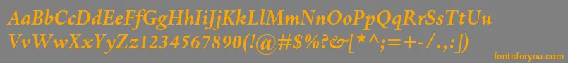 DantemtstdBolditalic Font – Orange Fonts on Gray Background