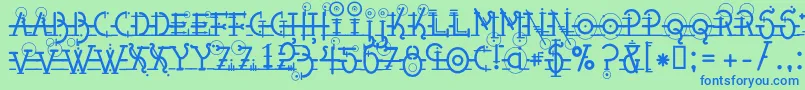 Snippletweak Font – Blue Fonts on Green Background