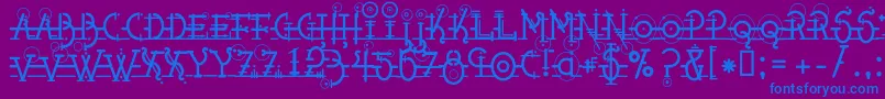 Snippletweak-Schriftart – Blaue Schriften auf violettem Hintergrund