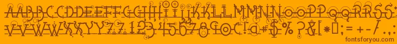 Snippletweak Font – Brown Fonts on Orange Background