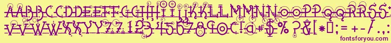 Snippletweak Font – Purple Fonts on Yellow Background