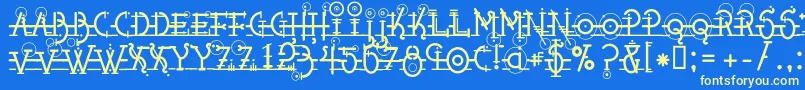 Snippletweak Font – Yellow Fonts on Blue Background