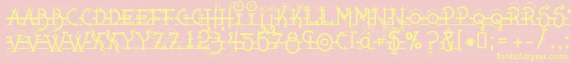 Snippletweak Font – Yellow Fonts on Pink Background