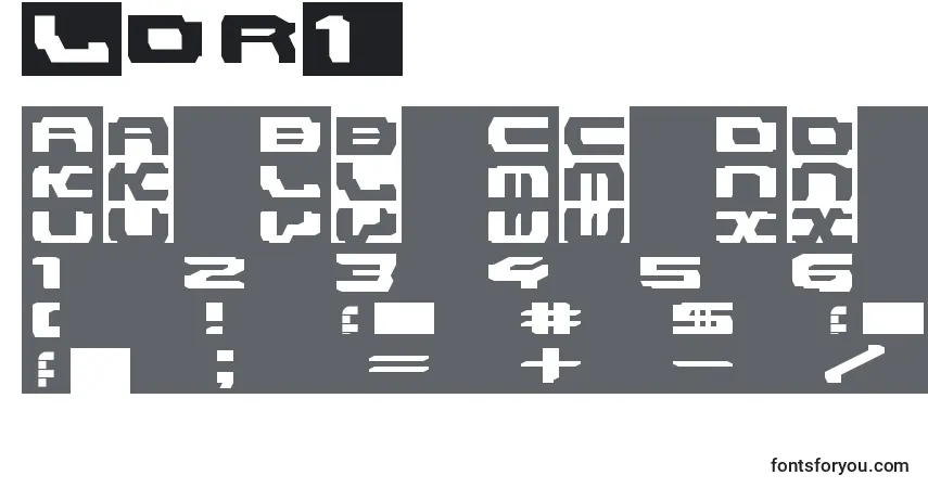 Schriftart Ldr1 – Alphabet, Zahlen, spezielle Symbole