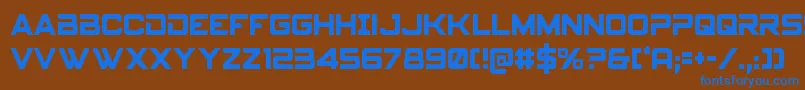 フォントSpyagencyv3cond – 茶色の背景に青い文字