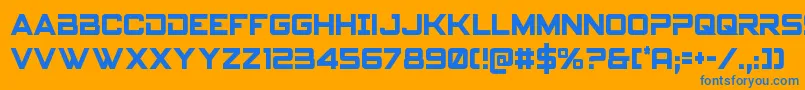 Spyagencyv3cond Font – Blue Fonts on Orange Background