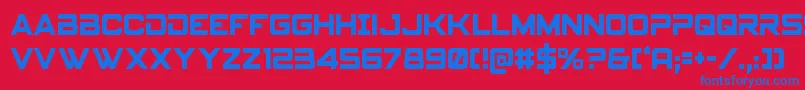 フォントSpyagencyv3cond – 赤い背景に青い文字