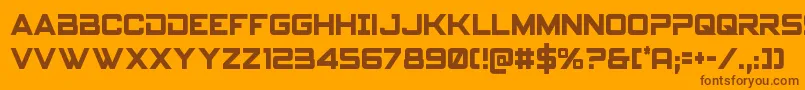 フォントSpyagencyv3cond – オレンジの背景に茶色のフォント