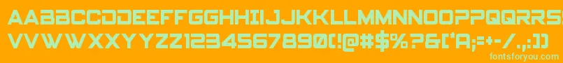 Spyagencyv3cond Font – Green Fonts on Orange Background