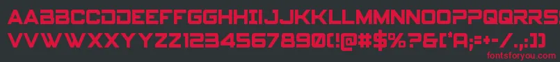フォントSpyagencyv3cond – 黒い背景に赤い文字