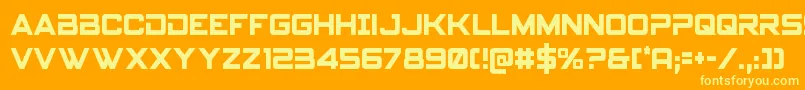 フォントSpyagencyv3cond – オレンジの背景に黄色の文字