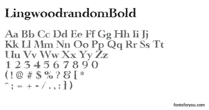 Шрифт LingwoodrandomBold – алфавит, цифры, специальные символы