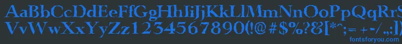 Weitere Informationen zur LingwoodrandomBold-Schriftart LingwoodrandomBold-Schriftart – Blaue Schriften auf schwarzem Hintergrund