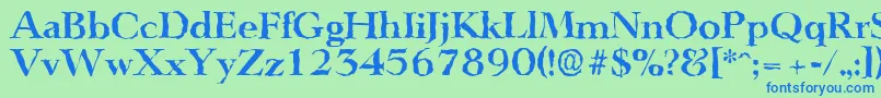 LingwoodrandomBold Font – Blue Fonts on Green Background