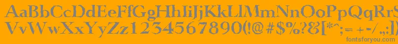 LingwoodrandomBold-Schriftart – Graue Schriften auf orangefarbenem Hintergrund