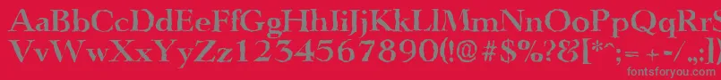Czcionka LingwoodrandomBold – szare czcionki na czerwonym tle