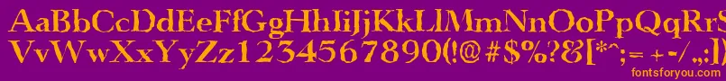 LingwoodrandomBold Font – Orange Fonts on Purple Background