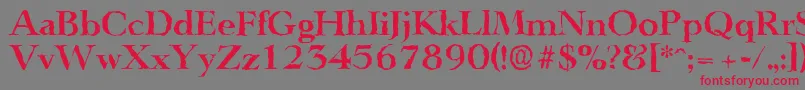 Czcionka LingwoodrandomBold – czerwone czcionki na szarym tle